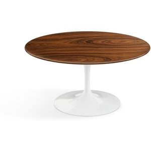 KNOLL table basse ronde TULIP Ø 91 cm collection Eero Saarinen (Base blanche / plateau Santos Palissandro - Bois et aluminium)