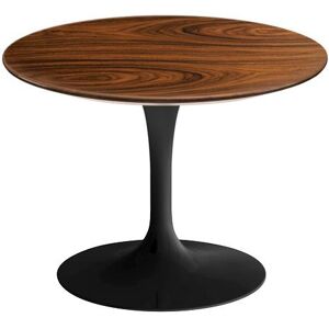 KNOLL table basse ronde TULIP Ø 51 cm collection Eero Saarinen (Base noire / plateau Santos Palissandro - Bois et aluminium)