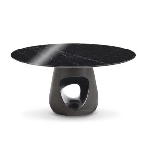 HORM table ronde BARBARA Ø 160 cm (Marbre Nero Marquina - plateau en Marbre et base en ciment gris fonce)