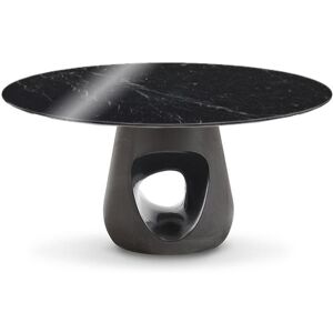 HORM table ronde BARBARA Ø 140 cm (Marbre Nero Marquina - plateau en Marbre et base en ciment gris fonce)