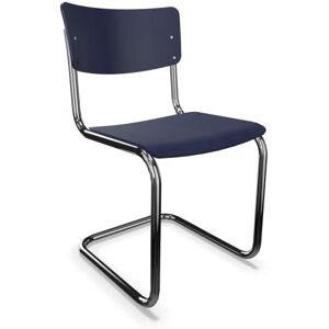 THONET chaise S 43 (Blue black - Hetre II and acier chromee)