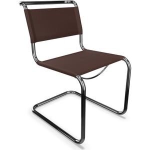 THONET chaise S 33 (Chocolate - Cuir pleine fleur et acier chrome)