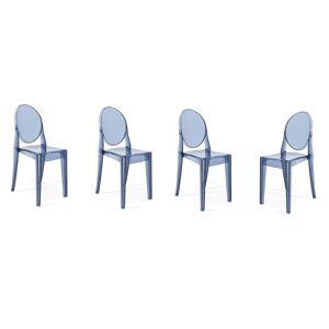 KARTELL set de 4 chaises VICTORIA GHOST (Bleu poudre - Polycarbonate 2.0 a partir de matiere premiere renouvelable)