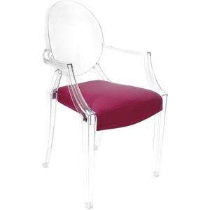 MYAREADESIGN set de 4 chaises KARTELL LOUIS GHOST avec le coussins IL CUSCINO (Violet cod. 20 - Eco-cuir Greta)