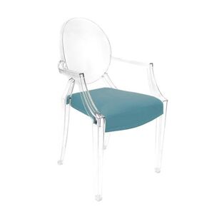 MYAREADESIGN IL CUSCINO coussin pour chaise KARTELL LOUIS GHOST (Bleu clair cod. 21 - Eco-cuir Greta)