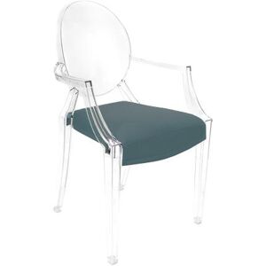 MYAREADESIGN set de 4 chaises KARTELL LOUIS GHOST avec le coussins IL CUSCINO (Cobalt cod. 23 - Eco-cuir Greta)