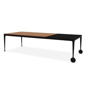 MAGIS table extensible avec roues BIG WILL (Noyer americain et noir mat - Pieds en aluminium peint et plateau en bois)