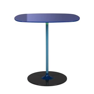 KARTELL table basse THIERRY 33 x 50 cm (Bleu - Verre trempe peint au dos et acier peint)