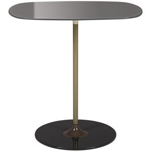 KARTELL table basse THIERRY 33 x 50 cm (Gris - Verre trempe peint au dos et acier peint)