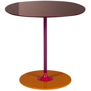 KARTELL table basse THIERRY 45 x 45 cm (Bordeaux - Verre trempe peint au dos et acier peint)