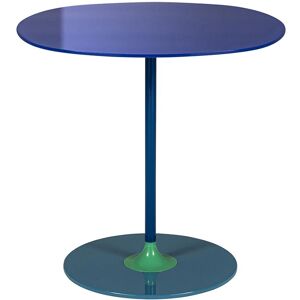 KARTELL table basse THIERRY 45 x 45 cm (Bleu - Verre trempe peint au dos et acier peint)