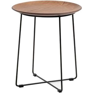 KARTELL table basse AL WOOD (Frene fonce - Bois courbe et acier peint en noir)