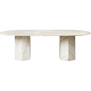 GUBI table elliptique EPIC DINING TABLE (Neutral White - Travertin)