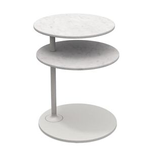 MOLTENI & C table basse VICINO TABLE (Structure blanche / plateaux Blanc Carrare - Marbre et metal)