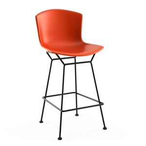 KNOLL tabouret hauteur comptoir BERTOIA Anniversary Edition (Structure noire / Coque orange - Acier verni / Polypropylene)