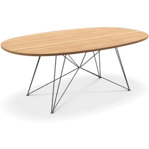 MAGIS table ovale XZ3 (Plateau en chene naturel, structure chromee - MDF plaque et acier)