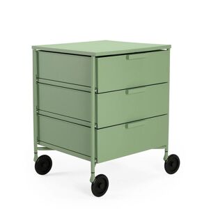 KARTELL meuble avec roues et 3 tiroirs MOBIL MAT (Vert Opaque - Technopolymere thermoplastique recycle)