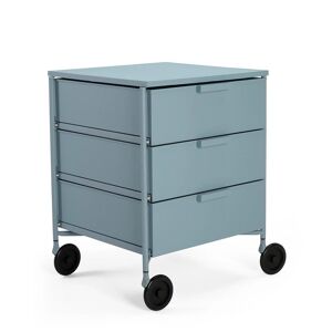 KARTELL meuble avec roues et 3 tiroirs MOBIL MAT (Bleu mat - Technopolymere thermoplastique recycle)
