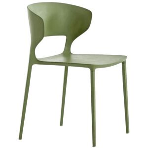 DESALTO set de 2 chaises KOKI (Vert moss - Poliuretano et acier)