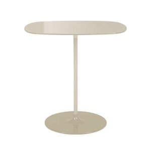 KARTELL table basse THIERRY 33 x 50 cm (Blanc - Verre trempe peint au dos et acier peint)