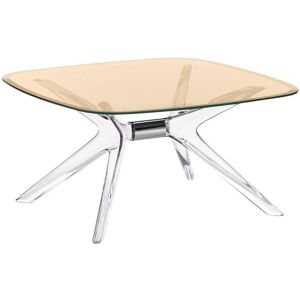 KARTELL table basse BLAST avec plateau carre (Plateau bronze, structure cristal et chrome - Base en technoploymere et plateau en cristal [...]