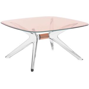 KARTELL table basse BLAST avec plateau carre (Plateau rose, structure cristal et bronze - Base en technoploymere et plateau en cristal [...]