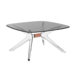 KARTELL table basse BLAST avec plateau carre (Plateau fume, structure cristal et bronze - Base en technoploymere et plateau en cristal [...]