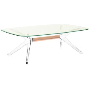 KARTELL table basse BLAST avec plateau rectangulaire (Plateau vert, structure cristal et bronze - Base en technoploymere et plateau en cristal [...]