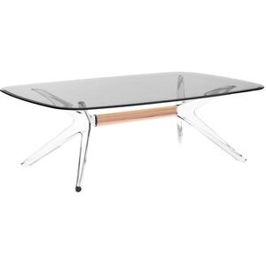 KARTELL table basse BLAST avec plateau rectangulaire (Plateau fume, structure cristal et bronze - Base en technoploymere et plateau en cristal [...]