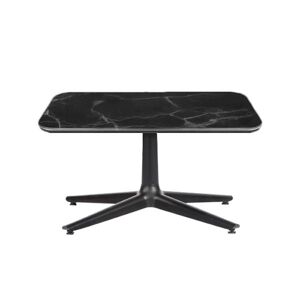 KARTELL table basse MULTIPLO LOW avec plateau carre (Noir - Aluminium moule et plateau en ceramique finition marbre)