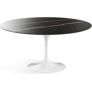 KNOLL table ronde TULIP Ø 152 cm collection Eero Saarinen (Base bianca / piano Sahara Noir - marbre et aluminium)