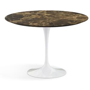 KNOLL table ronde TULIP Ø 107 cm collection Eero Saarinen (Base bianca / piano Brown Emperador satinato - marbre et aluminium)