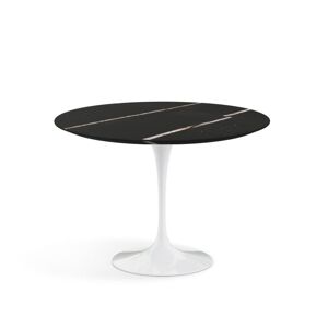 KNOLL table ronde TULIP Ø 107 cm collection Eero Saarinen (Base bianca / piano Sahara Noir satinato - marbre et aluminium)