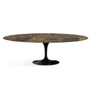 KNOLL table ovale TULIP collection Eero Saarinen 244x137 cm (Base nera / piano Brown Emperador satinato - marbre et aluminium)
