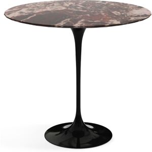 KNOLL table basse ovale TULIP collection Eero Saarinen 57x38 cm (Base nera / piano Rosso Rubino - marbre et aluminium)