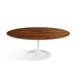 KNOLL table basse ovale TULIP collection Eero Saarinen 107x70 cm (Base blanche / plateau Santos Palissandro - Bois et aluminium)