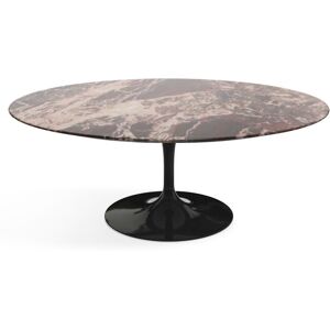 KNOLL table basse ovale TULIP collection Eero Saarinen 107x70 cm (Base nera / piano Rosso Rubino - marbre et aluminium)