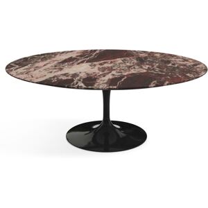 KNOLL table basse ovale TULIP collection Eero Saarinen 107x70 cm (Base nera / piano Rosso Rubino satinato - marbre et aluminium)