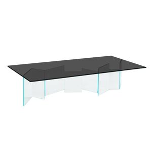 TONELLI table basse METROPOLIS (130 x 70 x h 35 - Verre extra-clair et fume)