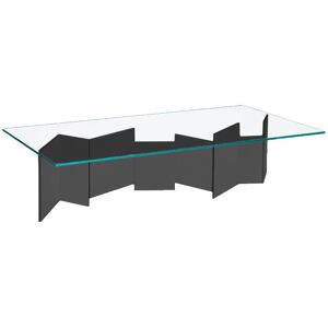 TONELLI table basse METROPOLIS (150 x 80 x h 35 - Verre fume et extra-clair)