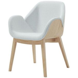 ALMA DESIGN fauteuil en frene naturel rembourre LIPS (Cat. PE1 Lotus - Bois courbe et cuir)