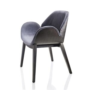 ALMA DESIGN fauteuil en frene teinte noir rembourre LIPS (Cat. D Velluto Lana - Bois courbe et tissu)
