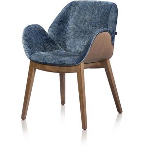 ALMA DESIGN fauteuil en frene teinte noyer rembourre LIPS (Cat. B Origami - Bois courbe et tissu)