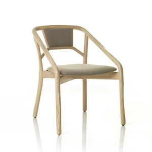 ALMA DESIGN set de 2 fauteuils MARNIE en frene naturel avec assise et dossier rembourre (Cat. PE1 Lotus - Bois et cuir)