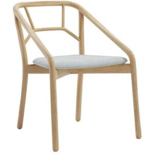 ALMA DESIGN set de 2 fauteuils MARNIE en frene naturel avec assise rembourre (Cat. B Origami - Bois et tissu)