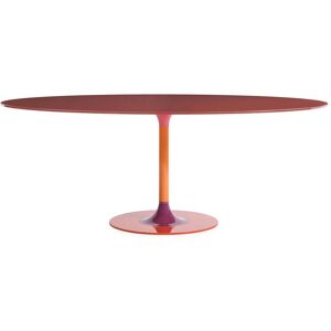 KARTELL table ovale THIERRY XXL (Burgundy - Verre trempe peint et metal)