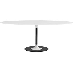 KARTELL table ovale THIERRY XXL (Blanc - Verre trempe peint et metal)