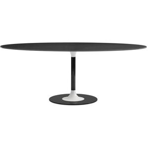 KARTELL table ovale THIERRY XXL (Noir - Verre trempe peint et metal)