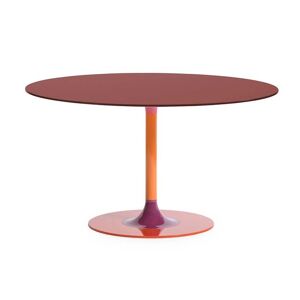 KARTELL table ronde THIERRY XXL (Burgundy - Verre trempe peint et metal)