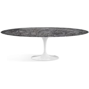 KNOLL table ovale TULIP collection Eero Saarinen 244x137 cm (Base blanche / plateau gris Carnico - marbre et aluminium)